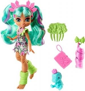 Mattel Cave Club Rockelle Doll 10-inch Teal Hair Poseable Prehistoric Fashion Do