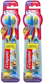 Colgate Kids Toothbrush with Extra Soft Bristles and Suction Cup Holder Minions 