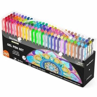 Shuttle Art 260 Pack Gel Pens Set 220% Ink Gel Pen for Adult Coloring Books Art 