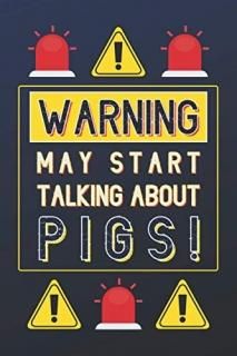 Warning May Start Talking About Pigs Pig Lover Gifts Personalised Notebook or Jo