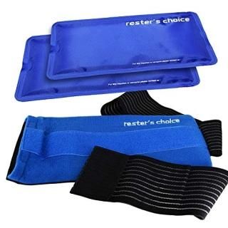 Gel Cold & Hot Packs 2 Ice Packs 5x10 in with 1 Adjustable Wrap. Reusable Warm o