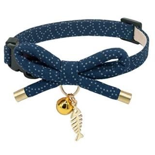 PetSoKoo Bowtie Christmas Cat Collar with Bell. Stylish Bowknot with Fish Bone C