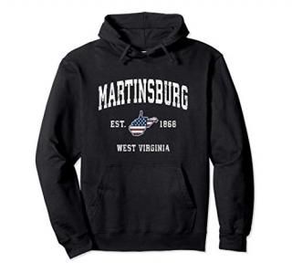 Martinsburg West Virginia WV Vintage American Flag Sports De Pullover Hoodie