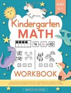 Kindergarten Math Workbook Kindergarten and 1st Grade Workbook Age 5-7  Homescho