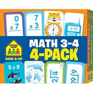 Math 3-4 Flash Card 4-pk