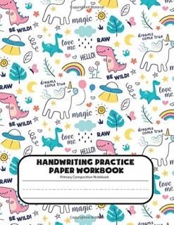 Handwriting Practice Paper Workbook Primary Composition Notebook Dinosaur Journa