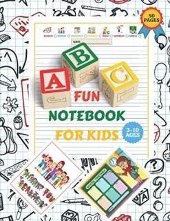ABC FUN NOTEBOOK FOR KIDS 3-10 AGES Colorful Line Notebook Handwriting Practice 