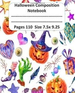 Halloween Composition Notebook Witch and Pumpkin College Ruled Composition Noteb