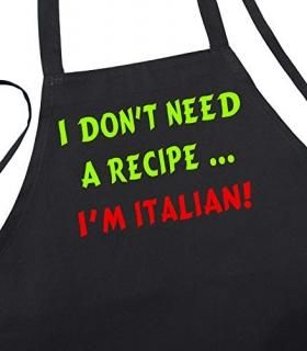 I Don't Need A Recipe - I'm Italian Cute Chef Black Aprons