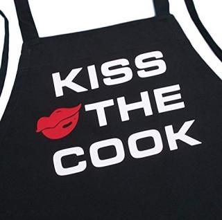 Black Kiss The Cook Chef Apron by CoolAprons