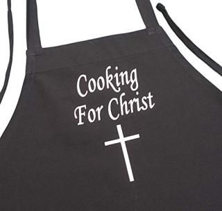 Cooking For Christ Christian Black Chef Apron