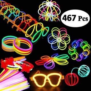 BUDI 200 Glow Sticks 467Pcs Glow Party Favors for Kids/Adults 200 Glowsticks Par