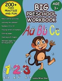 BIG PRESCHOOL WORKBOOK Practice Pen Control Learn and trace letters of alphabet 