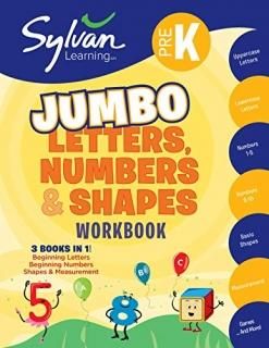 Pre-K Letters Numbers & Shapes Jumbo Workbook 3 Books in 1 --Beginning Letters B