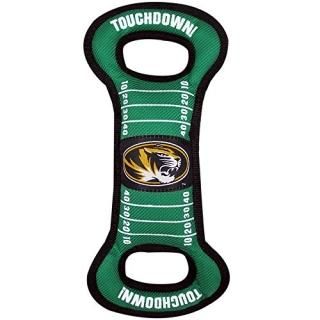 Pets First NCAA Football Field Dog Toy with Squeaker. - Missouri Tigers - for Tu