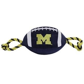 Pets First NCAA Michigan Wolverines Football Dog Toy Tough Quality Nylon Materia