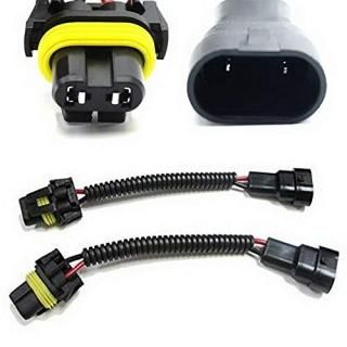 iJDMTOY 2 9005 HB3 9145 H10 Extension Wiring Harness w/Adapters and Sockets
