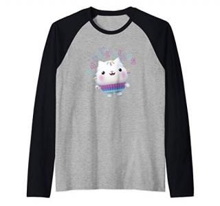 Gabby's Dollhouse Cakey Cat Cakey-Licious V2 Raglan Baseball Tee