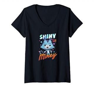 Womens Gabby's Dollhouse Catrat Shiny Is Miney Portrait V-Neck T-Shirt