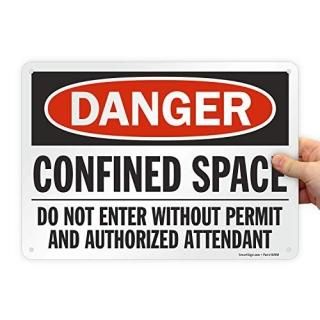 SmartSign Danger - Confined Space Do Not Enter Without Permit And Attendant Sign