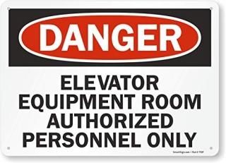 SmartSign Danger - Elevator Equipment Room Authorized Personnel Only Sign  10 x 