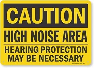 SmartSign - S-1107-PL-14 Caution - High Noise Area Hearing Protection Sign  10 x