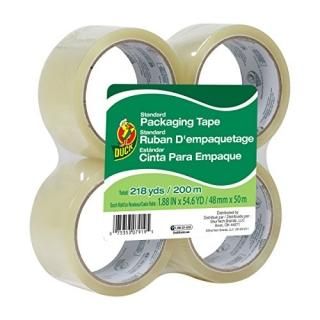 Pack of 4 Rolls 54.6 Yards Each Clear 1.6 mils thick - Duck Brand Standard Packa