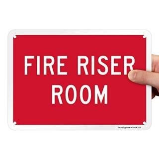 SmartSign Fire Riser Room Sign  7 x 10 Aluminum