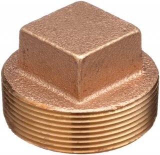Lead Free Brass Pipe Fitting Square Head Solid Plug Class 125 3/8 NPT Male
