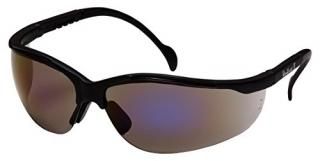 Pyramex SB1875S Venture II - Black Frame with Blue Mirror Lens Safety Glasses