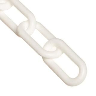Mr. Chain Plastic Barrier Chain White 2-Inch Link Diameter 10-Foot Length 50001-