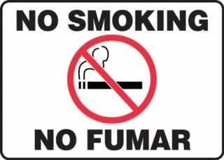 Accuform SBMSMK427MVP Plastic Spanish Bilingual Sign LegendNO Smoking/NO FUMAR w