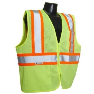 Radians SV22-2ZGM-L Polyester Mesh Economy Class 2 High Visibility Zipper Closur