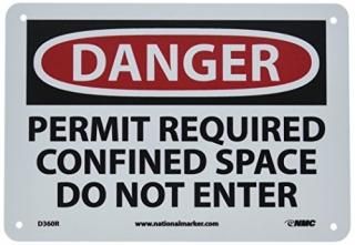 NMC D360R DANGER - PERMIT REQUIRED - CONFINED SPACE - DO NOT ENTER - 10 in. x 7 