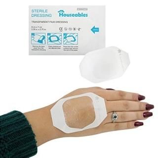 Houseables Transparent Film Dressing Wound Cover Bandages Clear 2.36 x 2.75 Post