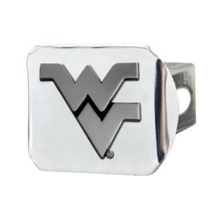 FANMATS 15055 NCAA West Virginia University Mountaineers Chrome Hitch Cover Whit