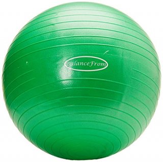 バランスボール BalanceFrom バランスフロム 破裂防止 滑り止め エクササイズボール ヨガボール フィットネスボール 分娩用ボール クイックポンプ付き 耐荷重2000 カラー：グリーン