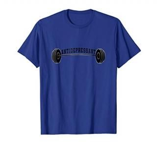 Workout Fitness Antidepressant Barbell T-Shirt
