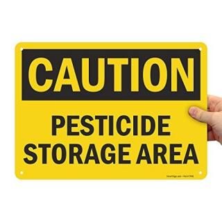 SmartSign - S-2858-Pl-14 Caution - Pesticide Storage Area Sign  10 x 14 Plastic