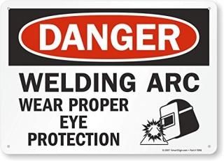 SmartSign - U9-2145-NP_10x14 Danger - Welding Arc Wear Proper Eye Protection Sig