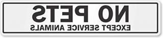 SmartSign No Pets Except Service Animal Decal  2.25 x 10 Front Adhesive