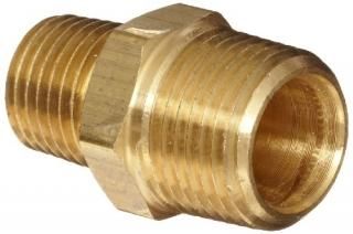 Anderson Metals - 56123-0806 Brass Pipe Fitting Reducing Hex Nipple 1/2 Male Pip