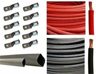6 Gauge 6 AWG 10 Feet Red + 10 Feet Black Welding Battery Pure Copper Flexible C