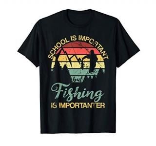School Is Important But Fishing Is Importanter Youth Kids T-Shirt