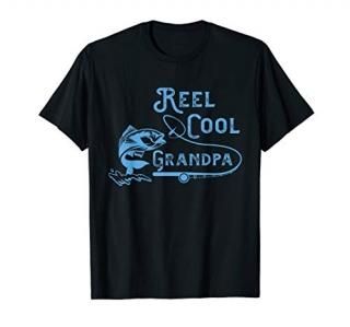 Bass Fisher Grandfather Angler Fishing Reel Cool Grandpa T-Shirt