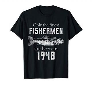 73rd Birthday Vintage 1948 Fishing Fisherman 73 Year Old T-Shirt