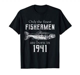 80th Birthday Vintage 1941 Fishing Fisherman 80 Year Old T-Shirt