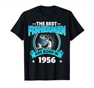 65 Year Old Vintage 1956 Fishing Fisherman 65th Birthday T-Shirt