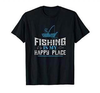 Fishing Is My Happy Place  Fishing Design T-Shirt