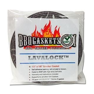 1/2 x 1/8 Lavalock High Temp Nomex BBQ HT gasket smoker seal self stick grey